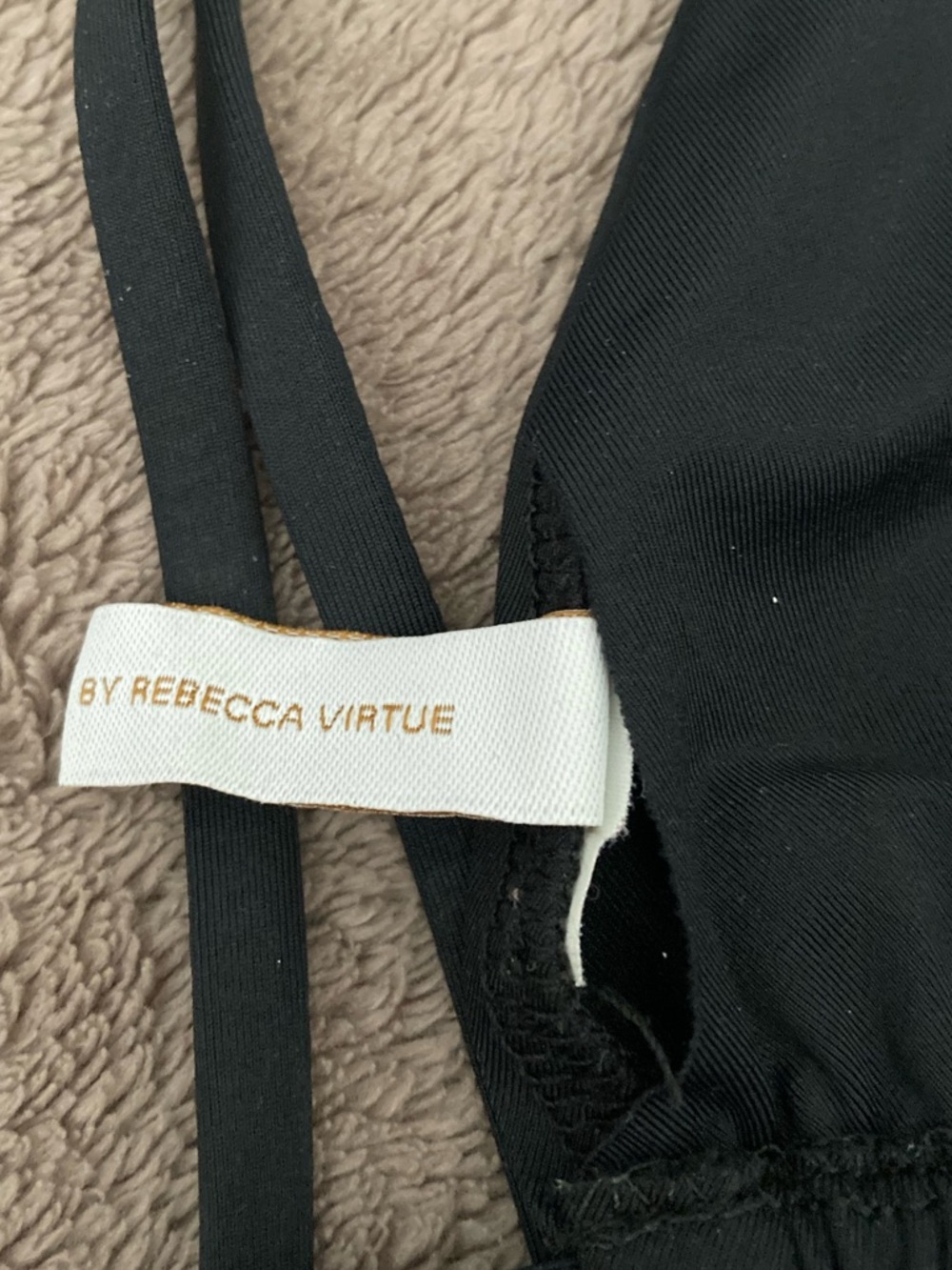BECCA Black Triangle Swim Top with Subtle Logo - Picture 4 of 5